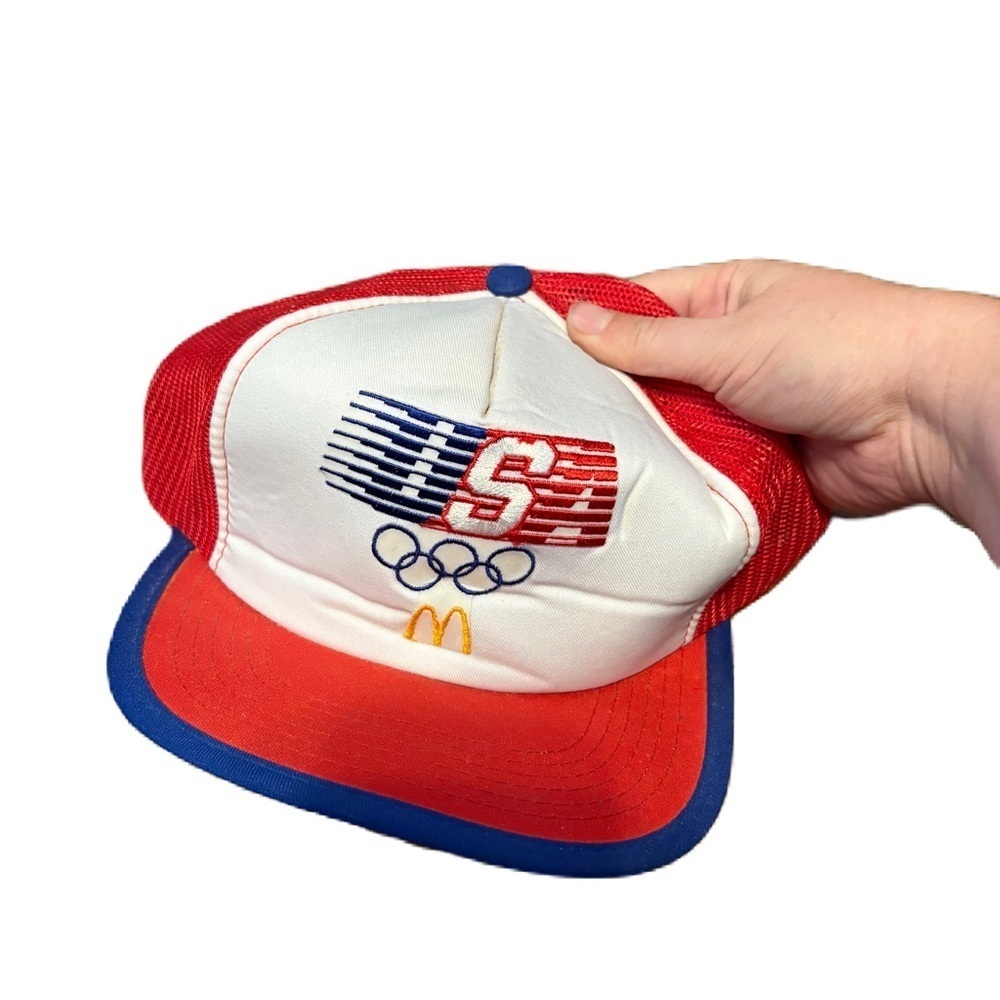 Vintage Olympic Games 1984 Cap Snapback Hat McDonalds Team USA Trucker 80's